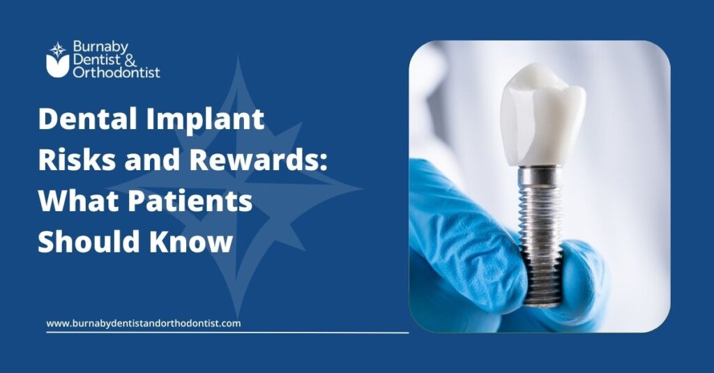 Close-up of a dental implant and crown in a clinical setting