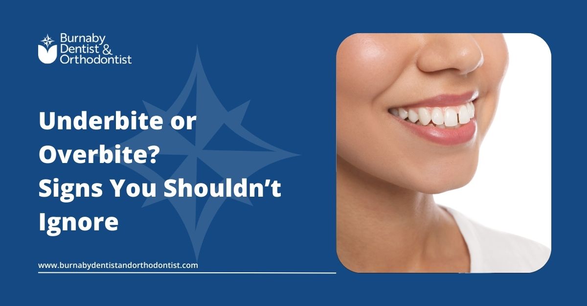 Smile profile highlighting bite alignment concerns such as underbite or overbite.