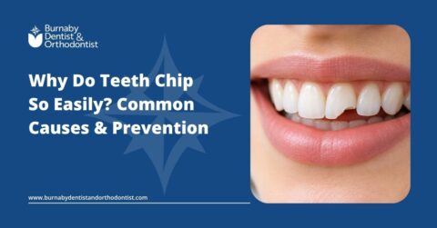 Close-up of a chipped tooth