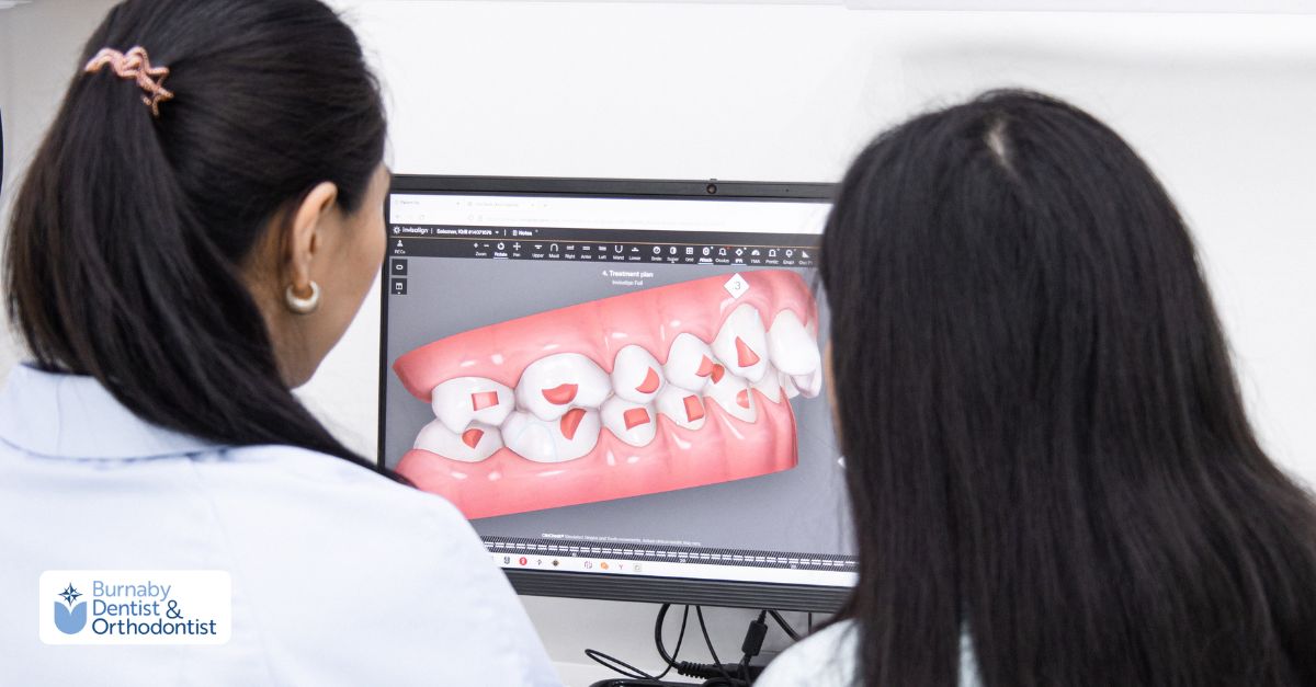 Early orthodontic screening using digital imaging to assess tooth and jaw alignment.